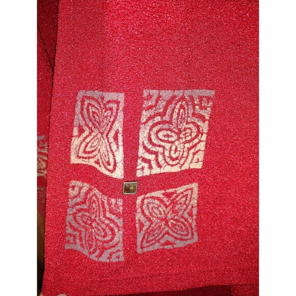 Positive Attitude Womens Size 16 Red Two Piece Jacket Long Dress Floral Açcent - Picture 6 of 14